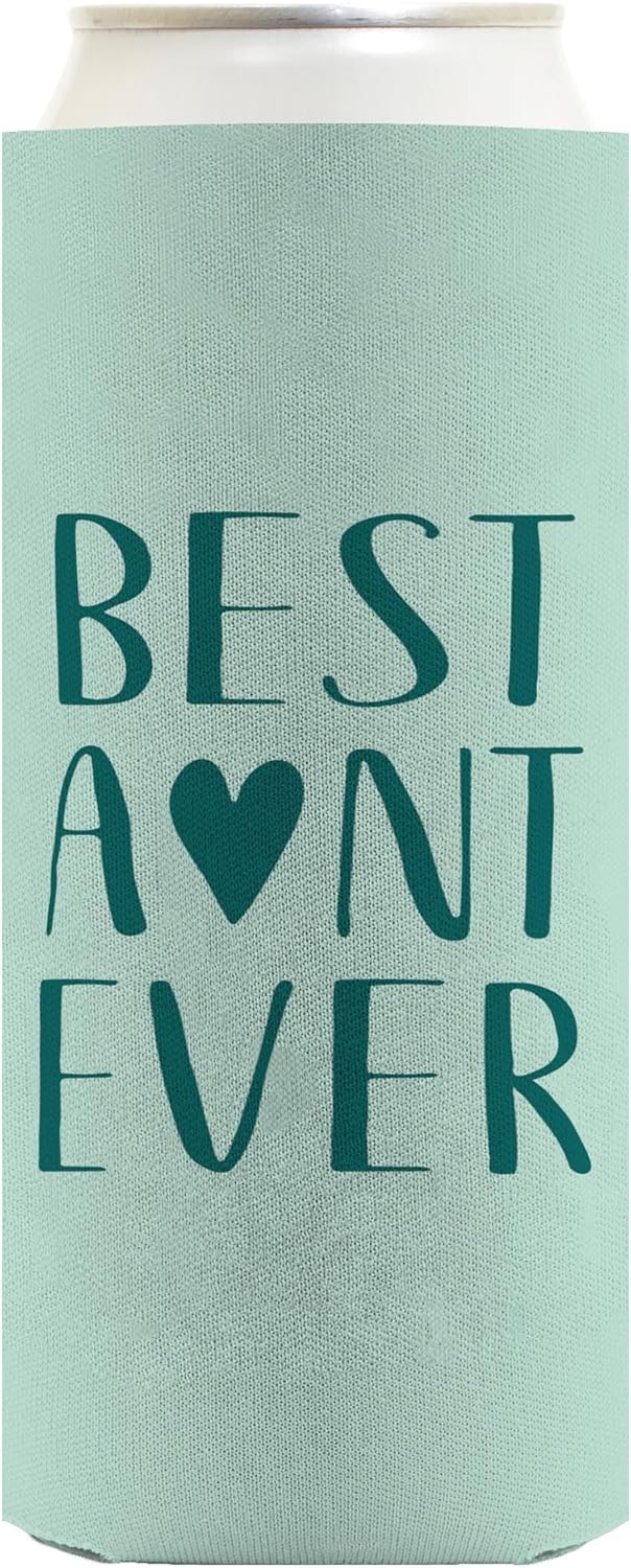 Sentimental Gifts For Aunt Best Aunt Ever Heart Family 12-Pack Ultra Slim Can Thermocoolers