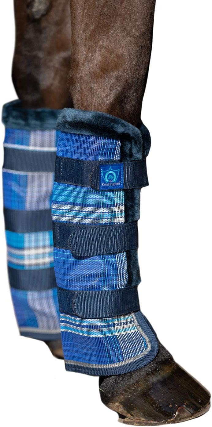 Kensington Protective Products Horse Fly Boots - Fleece Trimmed - Stay-Up Technology - Protection from Insect Bites and UV Rays - Sold in Pairs (2 Boots)