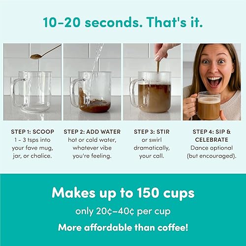 Miniatura 5 de Nummy Creations Alternativa original al café de hierbas instantáneo con diente de león. Sabor de café de cuerpo completo, sin cafeína, totalmente