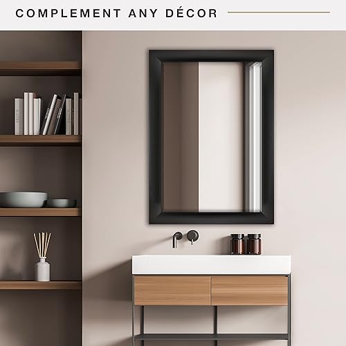 Miniatura 2 de MCS Espejo de pared grande de 29.5 x 41.5, espejo negro clásico, espejo vertical y horizontal para colgar en la pared para baño, dormitorio y sala