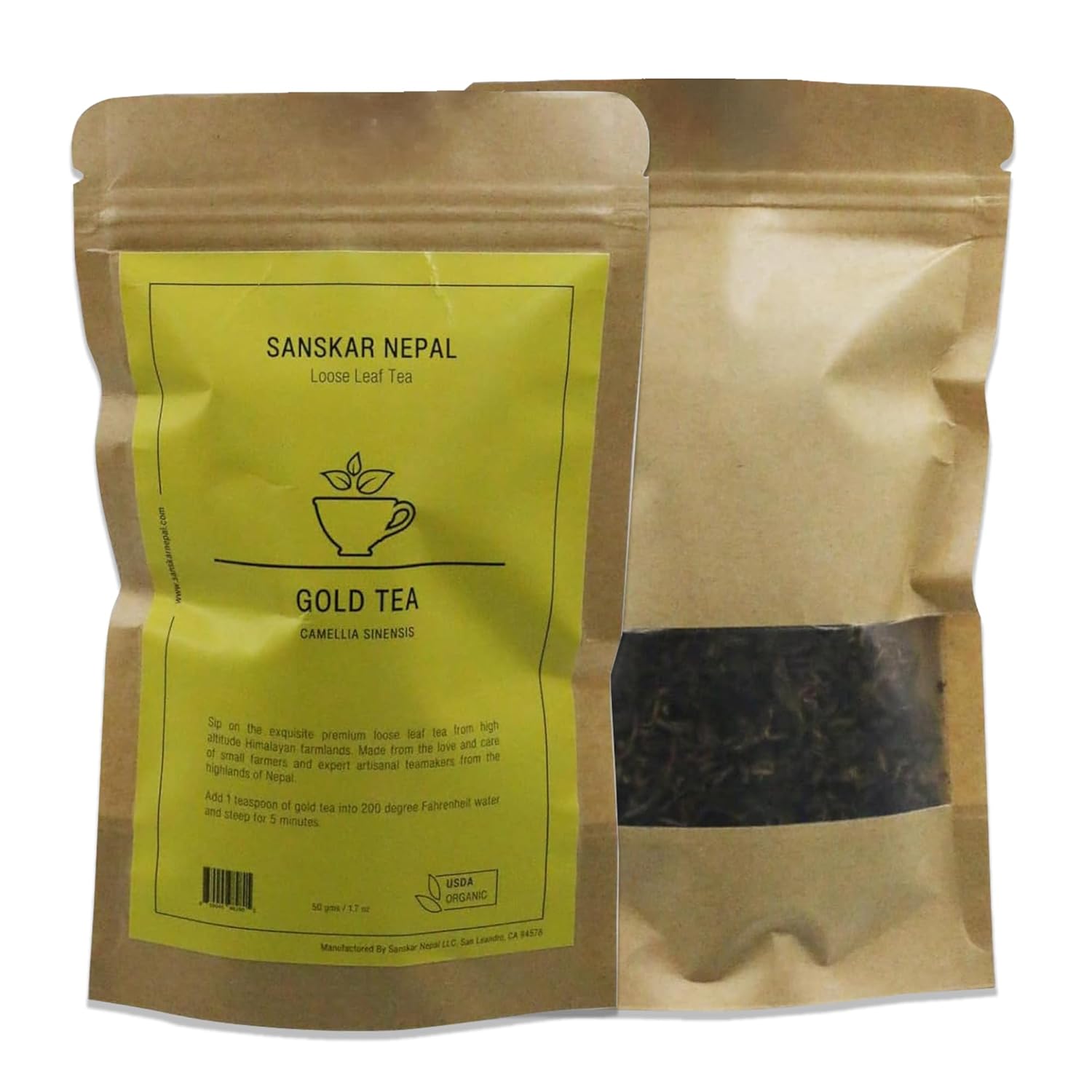 Sanskar Nepal gold tea, Superior Single-Origin Gold-Tipped tea Leaves from Nepal, High-Altitude-Grown Loose Leaf Tea, 50 g/1/7 oz Bag Yields 25 Cups - Image 8