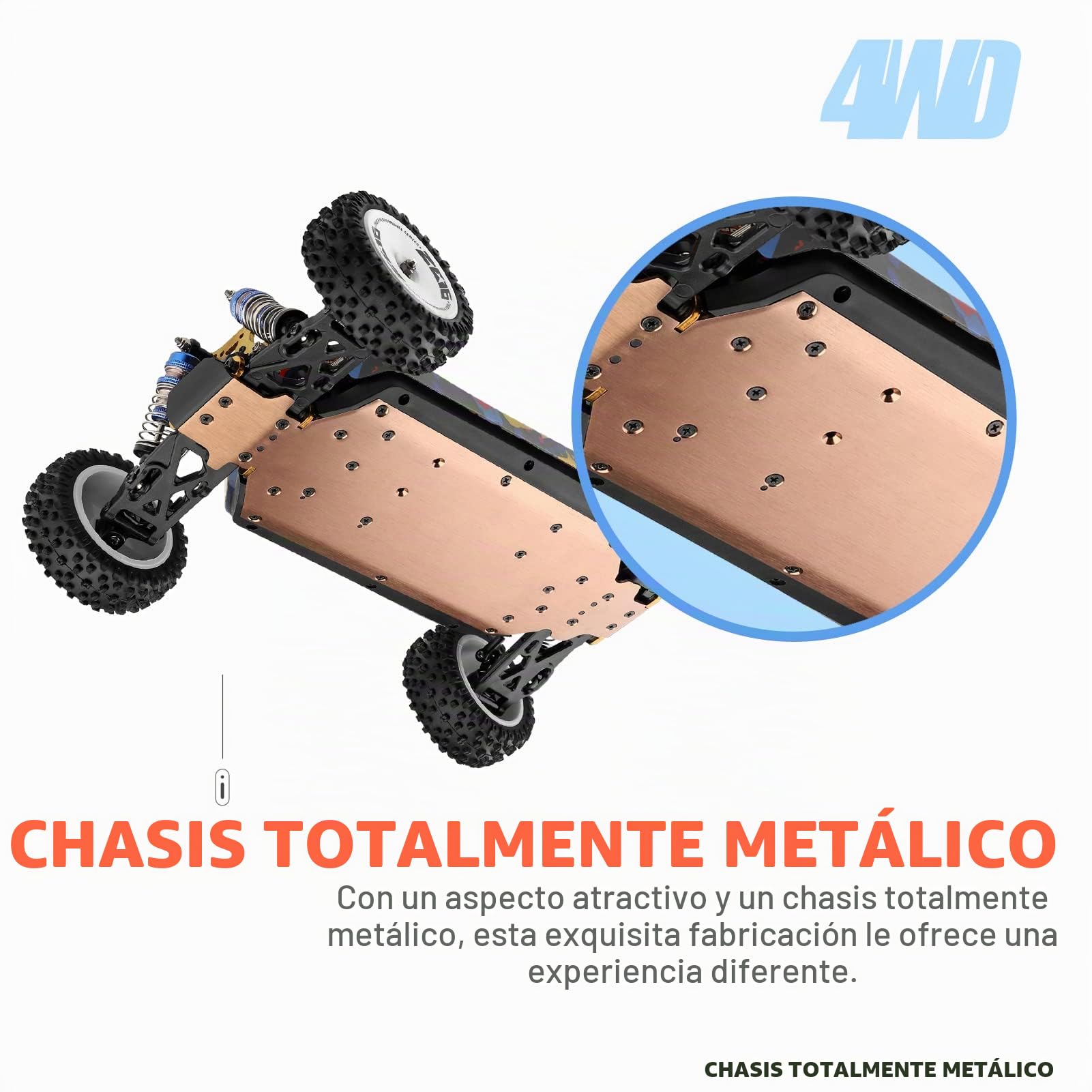 Goolsky Wls Coche teledirigido de Alta Velocidad XKS 124007 1/12 2,4G 4WD 75 KM/H Chasis de Metal Aleación sin Escobillas Teledirigido Off Road Regalos Coches Teledirigidos para s Adultos
