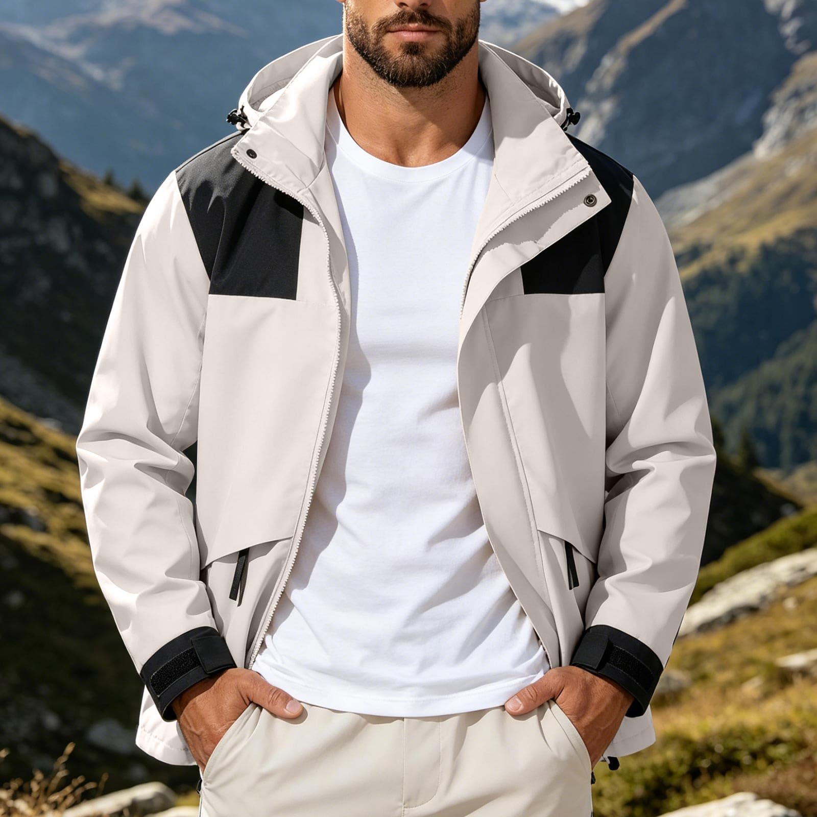 Regenjacke Herren Atmungsaktiv Wanderjacke Outdoor Fahrradjacke Windjacke