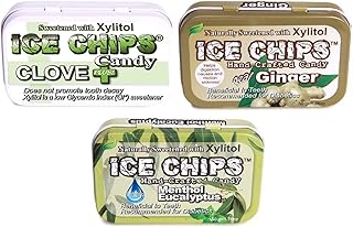 ICE CHIPS Candy 3 Pack Assortment (Clove, Ginger, Menthol Eucalyptus)