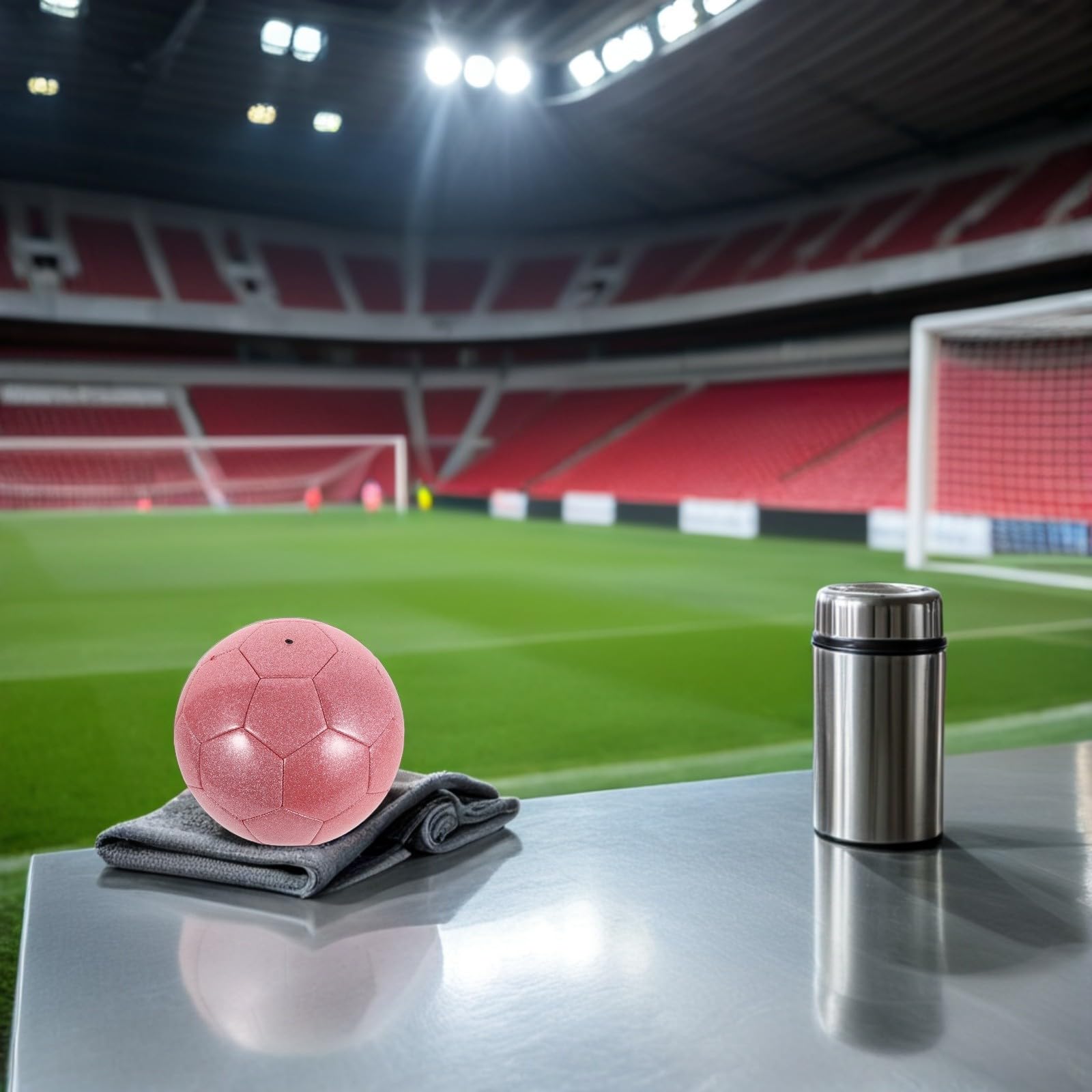 ORFOFE Balón de Limpiar Fútbol de Diseño Holográfico Brillante y Patrón PVC Único, Material Resistente y Fácil en para de Interior y Premios Fiestas