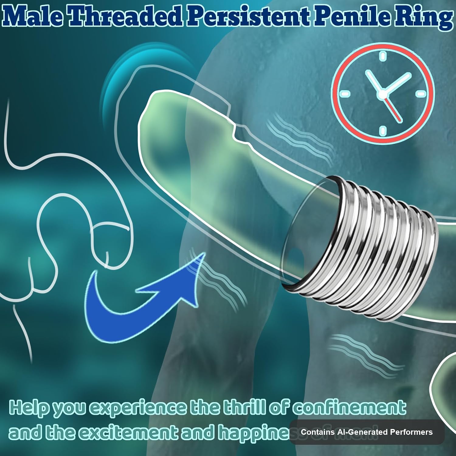 Stainless Steel Male Penis Cock Ring Thick Metal Cock Penis Ring for Enhance Male Erection Ability Pleasure Sex Toy