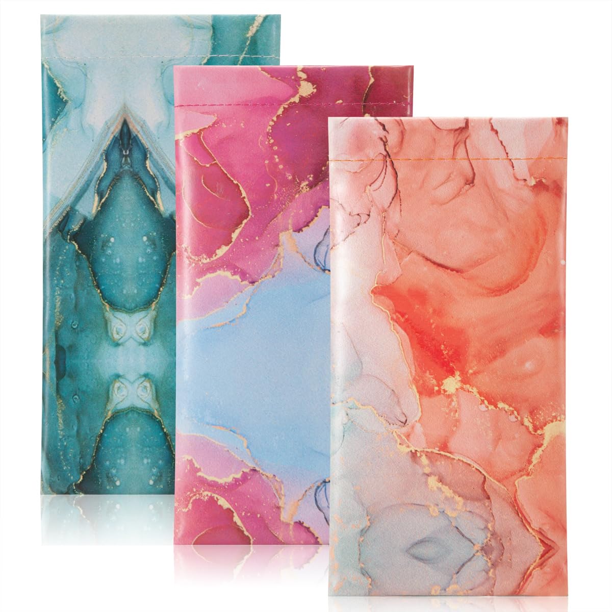 TRIUMPH VISION Eyeglass Case Glasses Case Soft Sunglass Pouch Sleeve 3 Pack