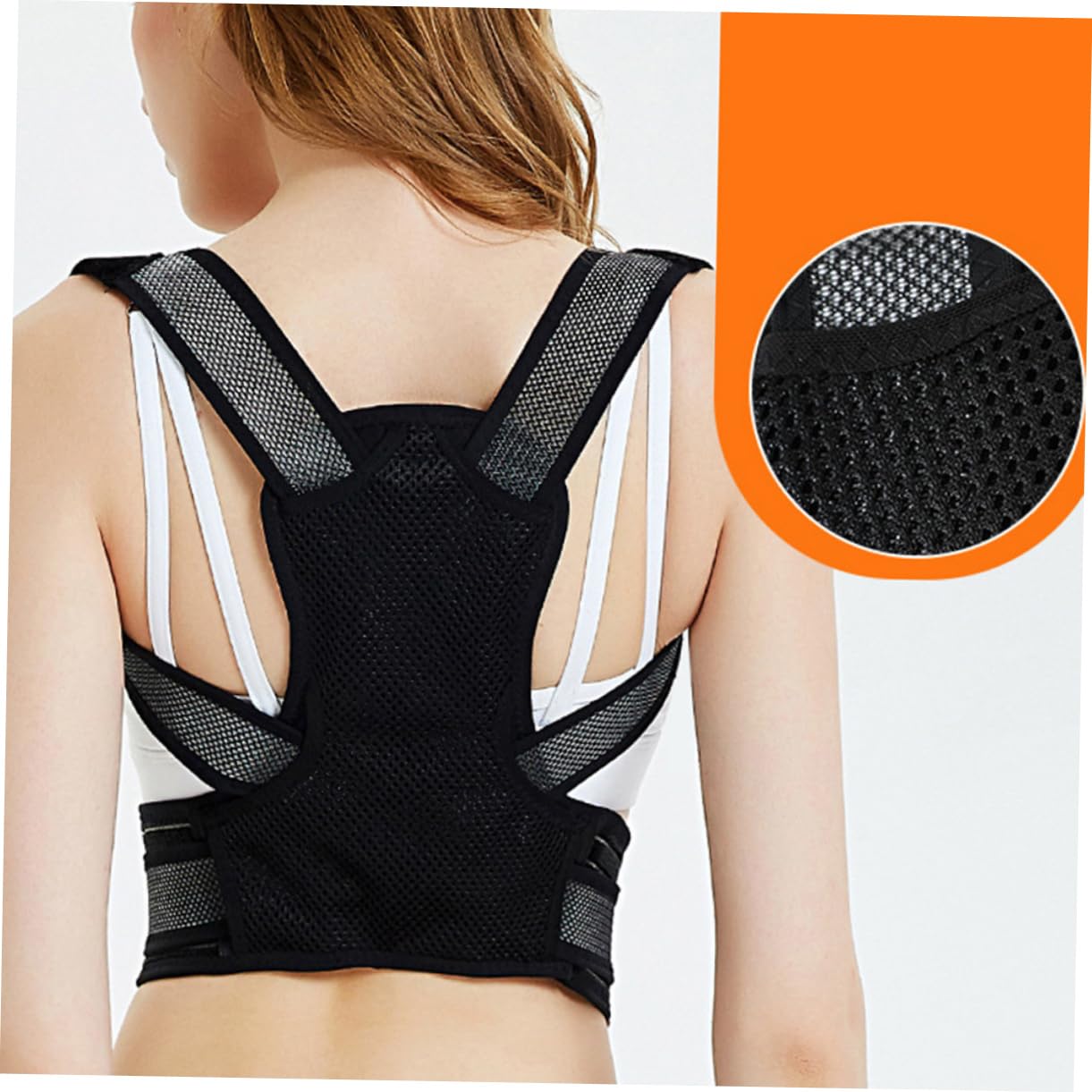 Posture Trainer Belt for Back Support Hunchback Correction Elastic Back Brace for Men and Women Breathable for Improving Posture and Reducing Pain Black