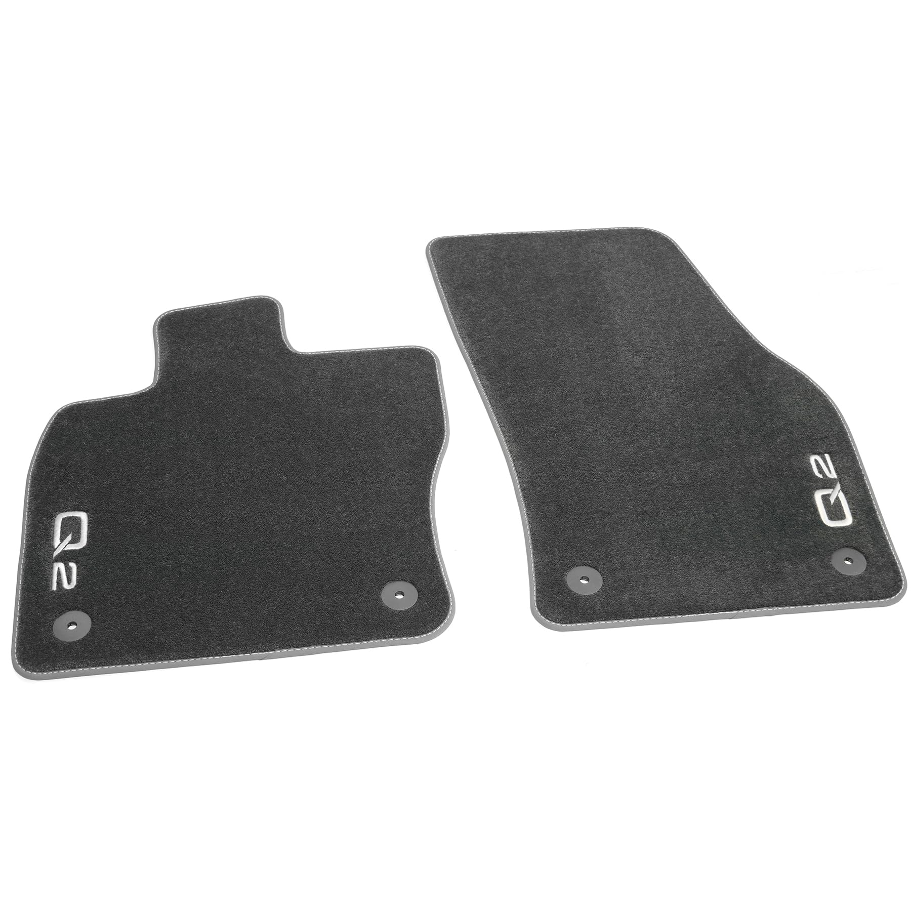 Audi Alfombrillas Premium de Velours, Compatible con Audi, Antideslizante, Negro/Gris Acero, para Suelo del Vehículo, Ajuste Personalizado
