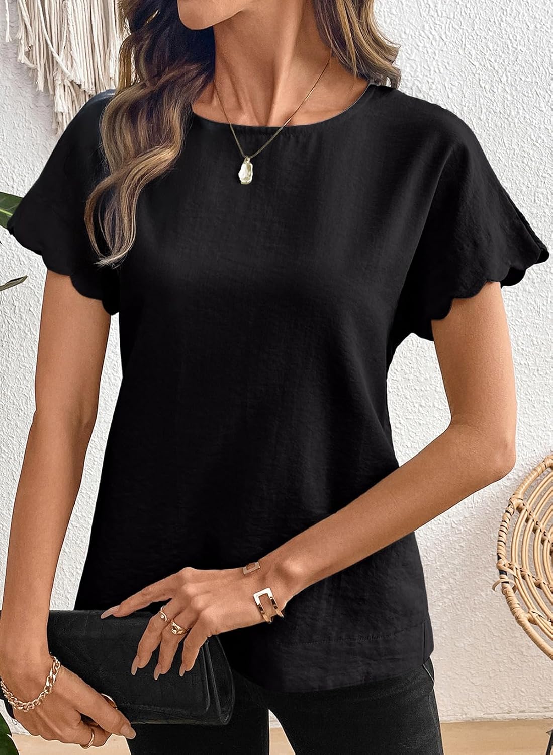 SHEWIN Women Tops Ruffle Sleeve Shirts Business Casual Dressy Work Blouse 2026 - Image 3