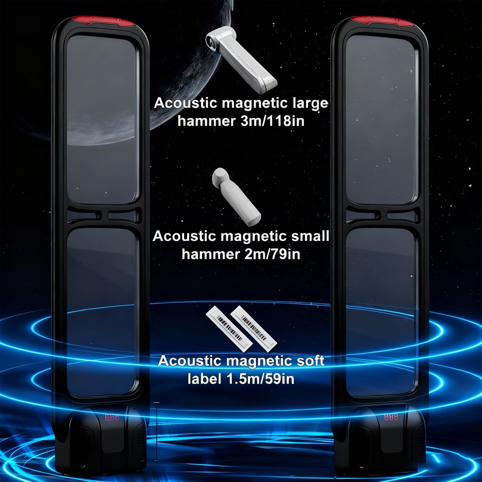 Sistemas de seguridad EAS, torre de equipos antirrobo para comercios, pantalla de alarma sonora y luminosa, 110V-220V, para supermercados y tiendas de ropa, prevención de robos altamente eficaz.