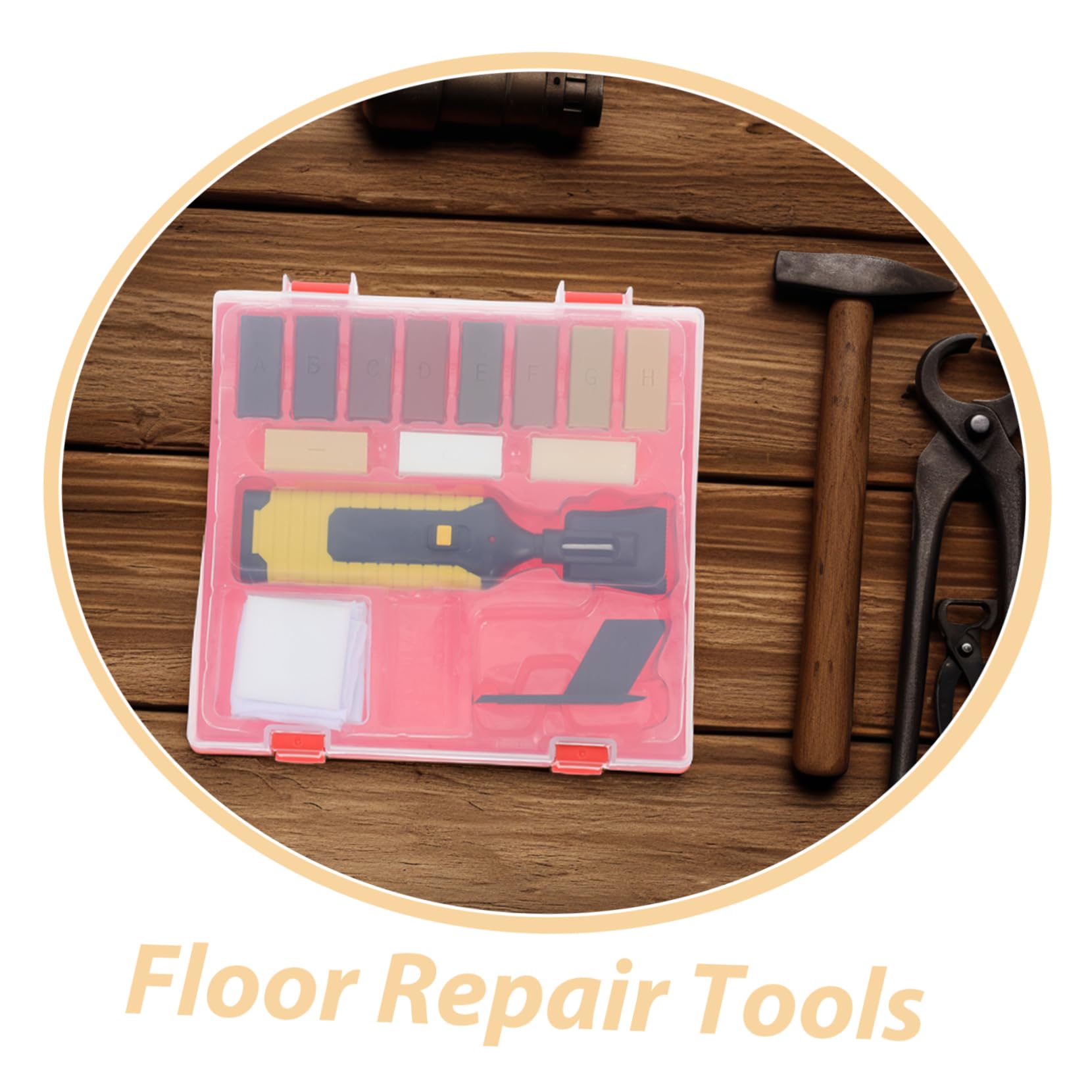Uonlytech Kit Reparación Madera para Reparación de Rayones Piso y Muebles, con Pen de Calentamiento Eléctrico, Bloque de Cera y Esponja, Hogar y Comercio