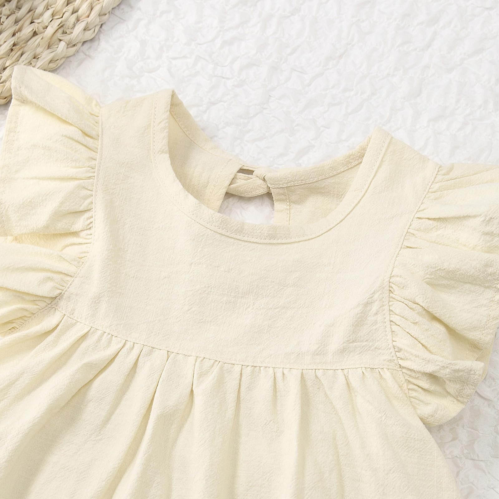 Abiti Estate da Bambina a Senza Maniche Elegante A-Line Vestito Cotone da Principessa per Feste di Compleanno Cerimonia 2-7 Anni