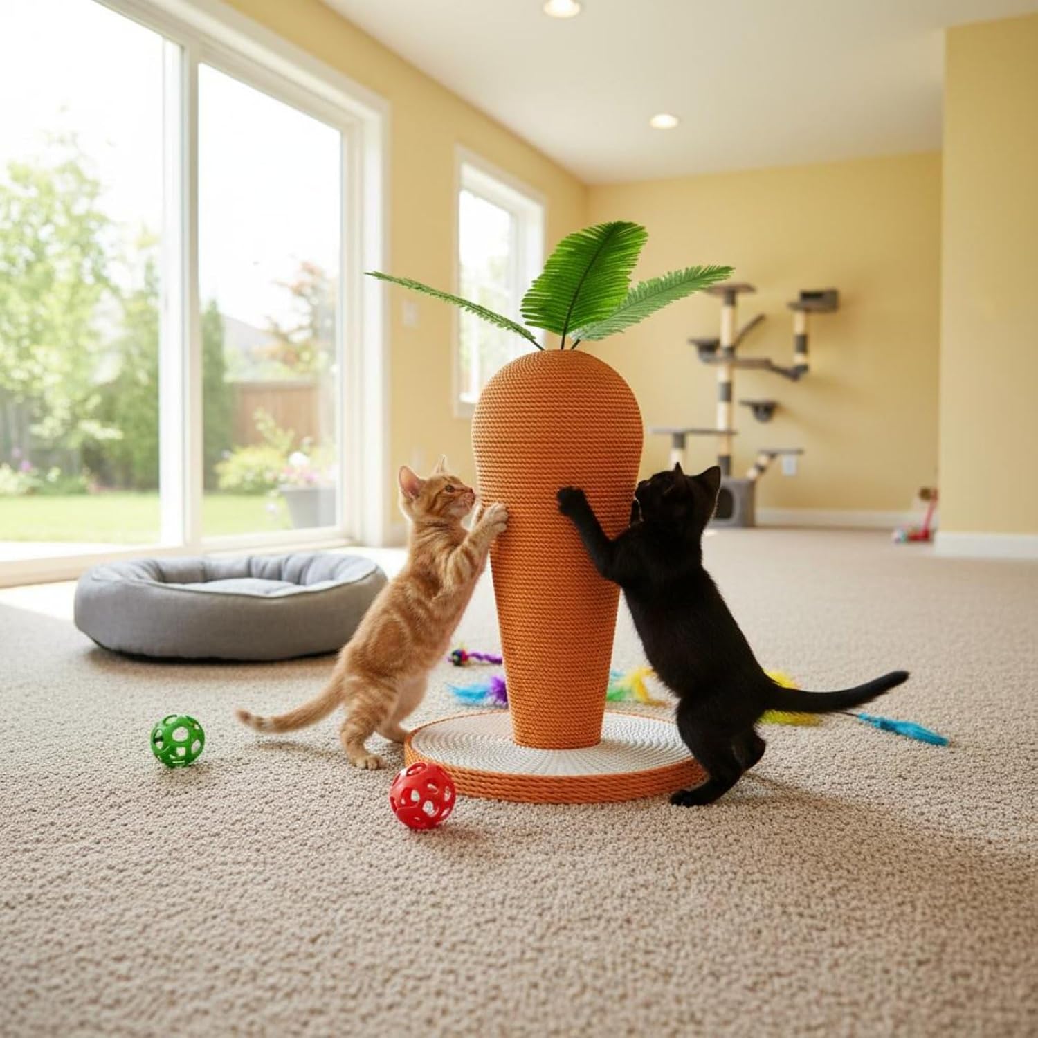 Carrot Scratcher Stable Base Carrot Cat Scratcher Easy Assembly Pet Supply for Indoor Cats, Kittens