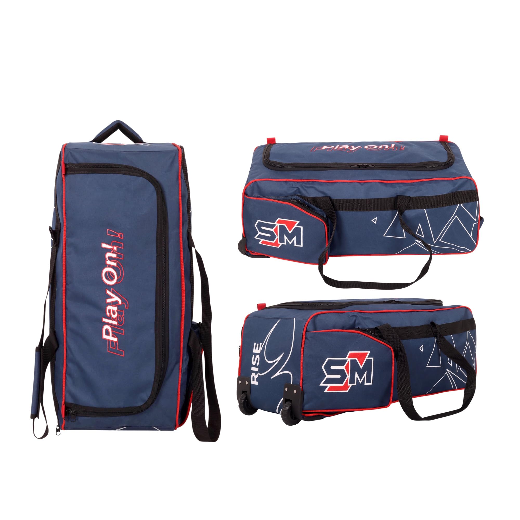 SM Rise Cricket Wheelie Kit Bag | Premium Ripstop Fabric | Heavy-Duty Wheel System | Separate Bat Pocket | Lockable U-Zip | Rust-Proof | Easy Transportation Cricket Bag-image-37
