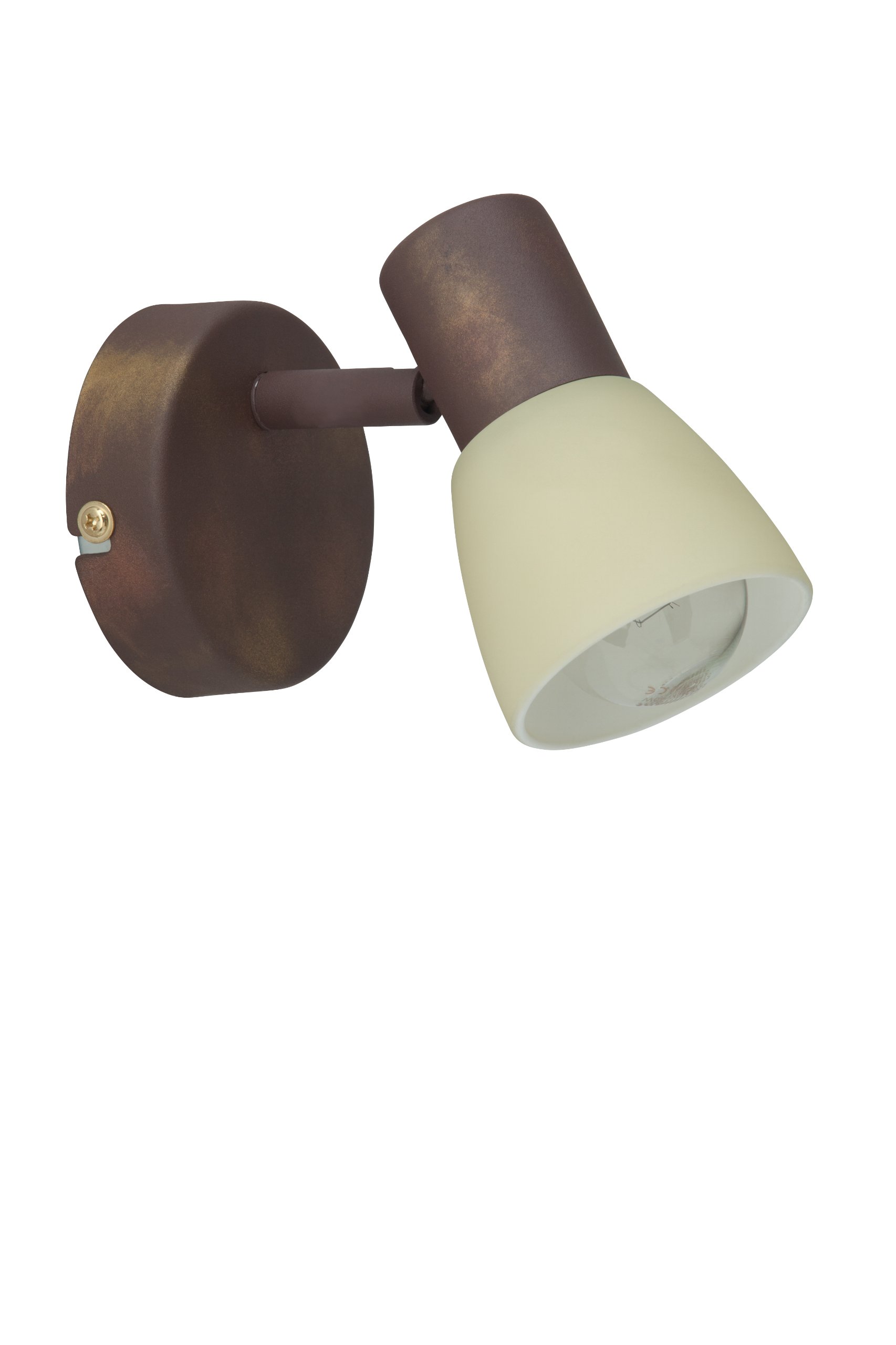 Brilliant AG Luca 35810/56 - Aplique de pared, 1 bombilla E14 max.40 W, de metal y cristal, color: Cobre antiguo y champán