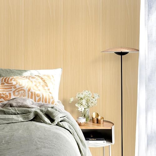Miniatura 6 de Jeweluck Papel de contacto de madera para gabinetes, papel tapiz de madera para despegar y pegar, papel tapiz de madera natural de 17.7 x 118.1