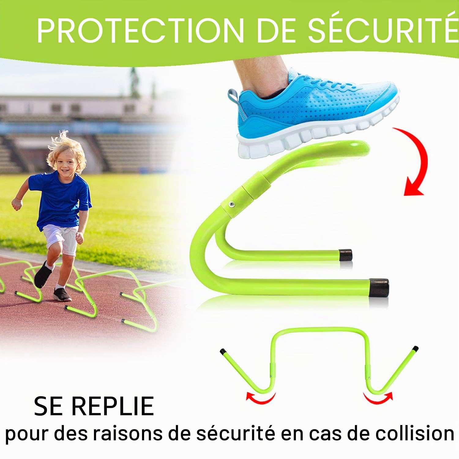 LZQ Lot de 6 obstacles de coordination - Hauteur réglable - Pour entraînement de football