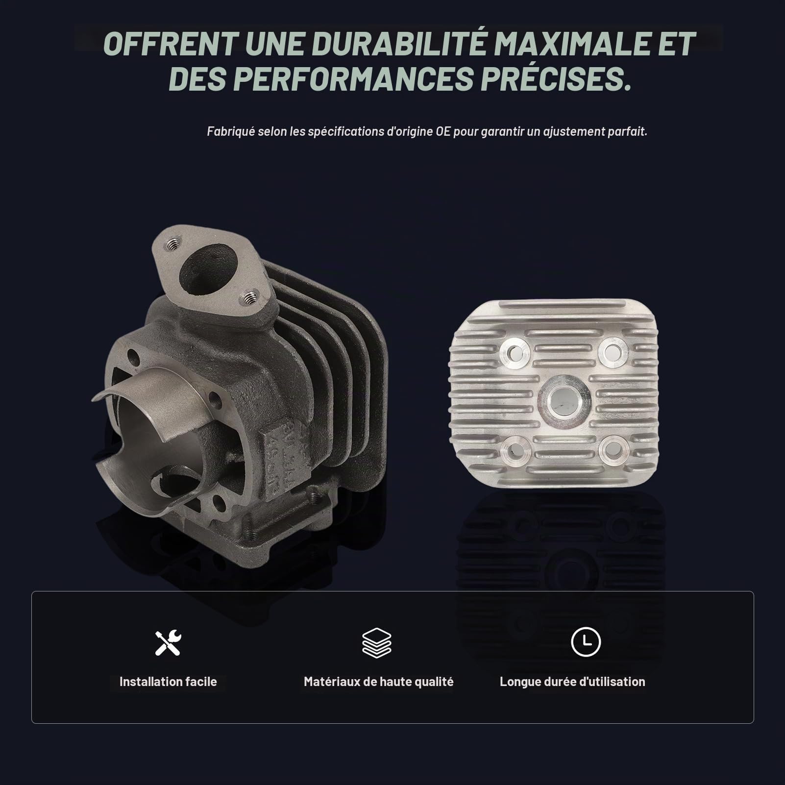 Kit Cylindre Piston Segment Groupe Thermique Pour Minarelli 70CC KT00088