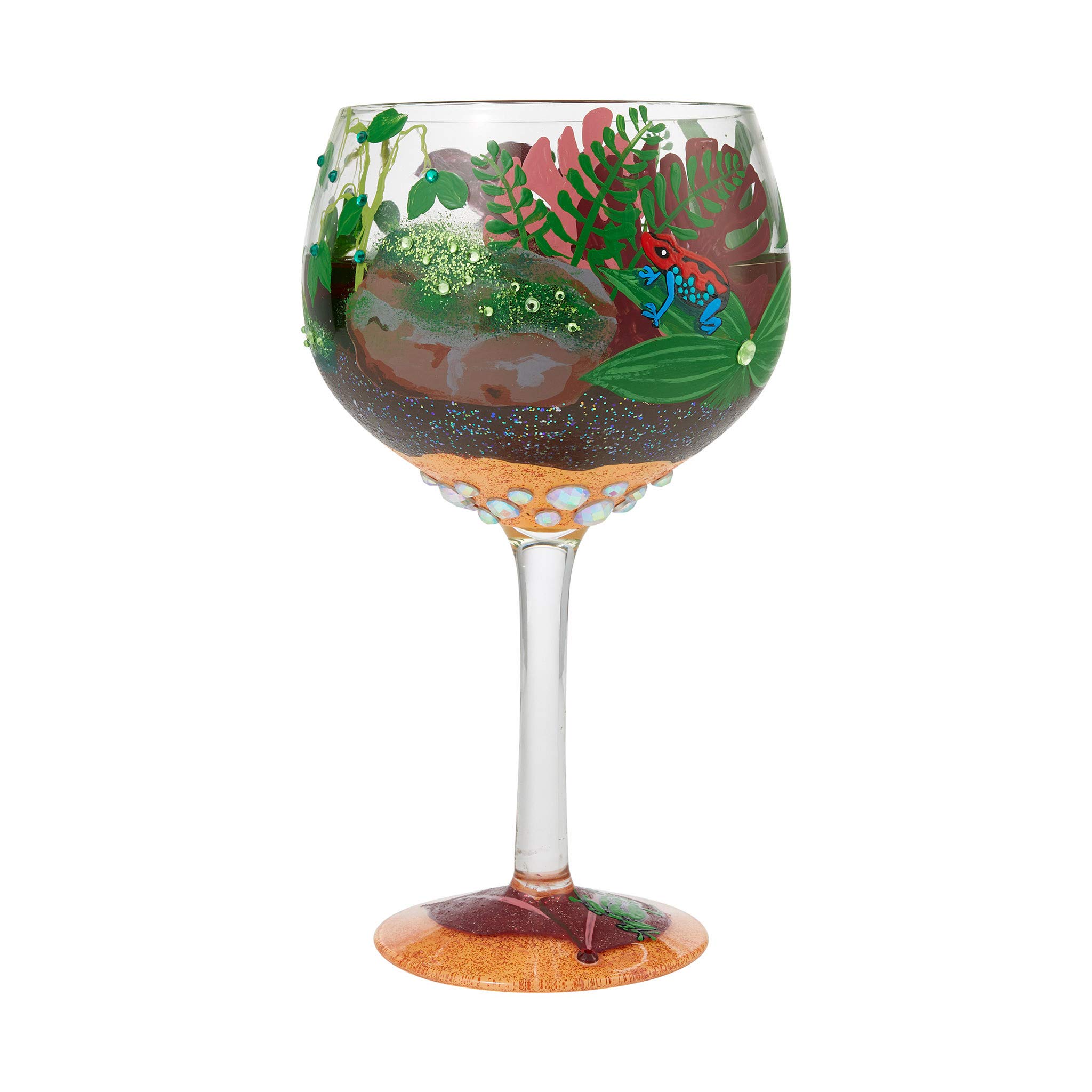 Enesco Designs by Lolita Rainforest Terrarium Copa Artisan Cocktail Glass, 24 Ounce, Multicolor