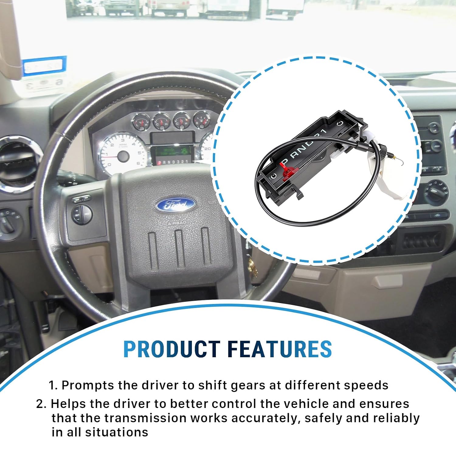 Gear Shift Indicator Assembly Fit for Ford F-150 2004-2008 | Indicator Selector Cable Clip PRND21