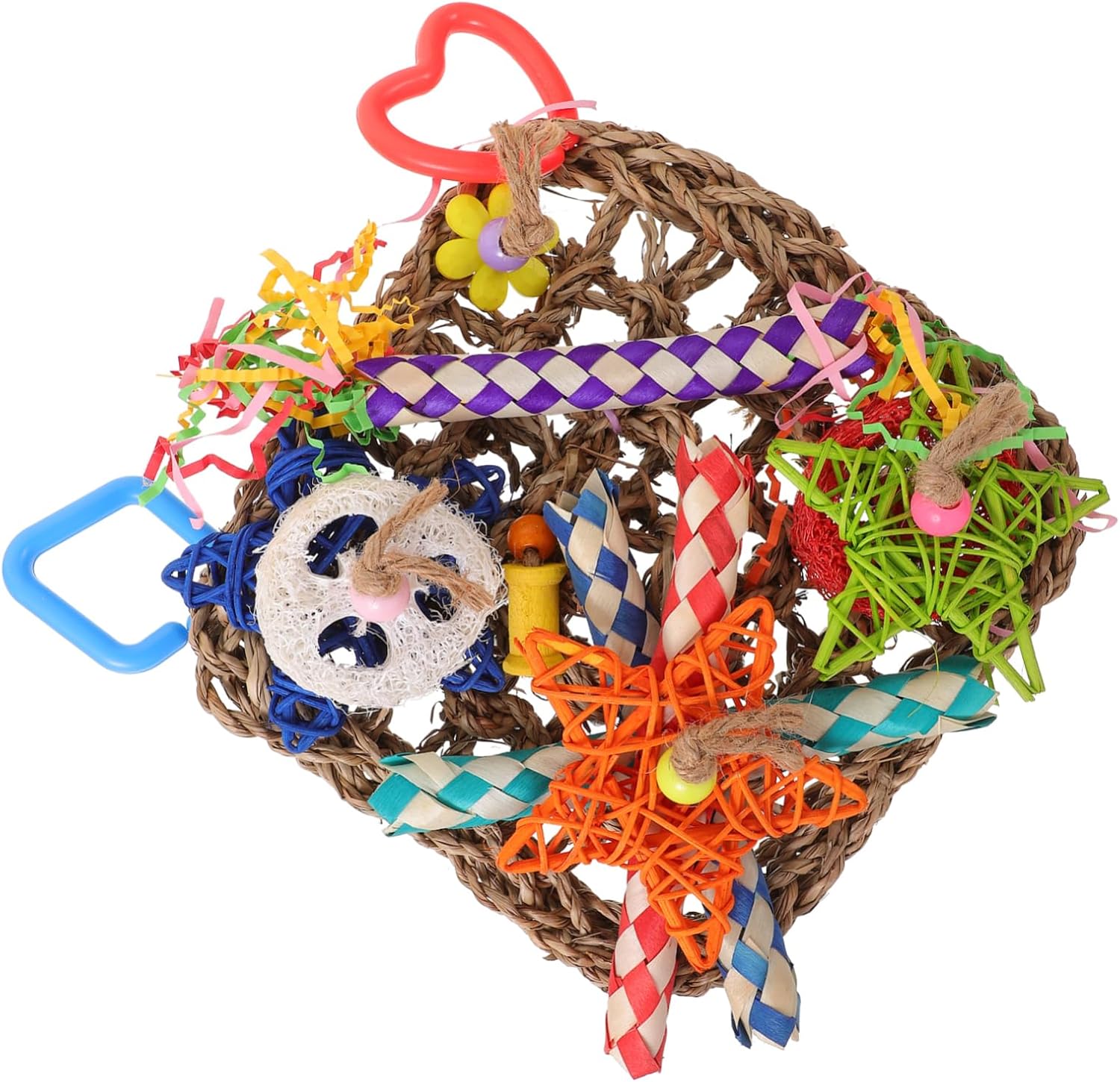 BESPORTBLE Hanging Parakeet Sturdy Natural Bird Chew for Parrots Climbing Mat Relief Accessory Promotes Physical Health Exercise for Budgies Cockatiels Conures