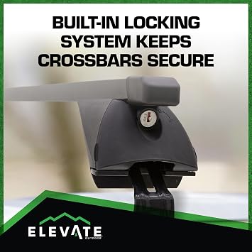 52.5 Carbon Steel Cross Bars with 200 lb. Capacity and Lockable Design, Easily Attaches to Existing Side Rails up to 52 Apart