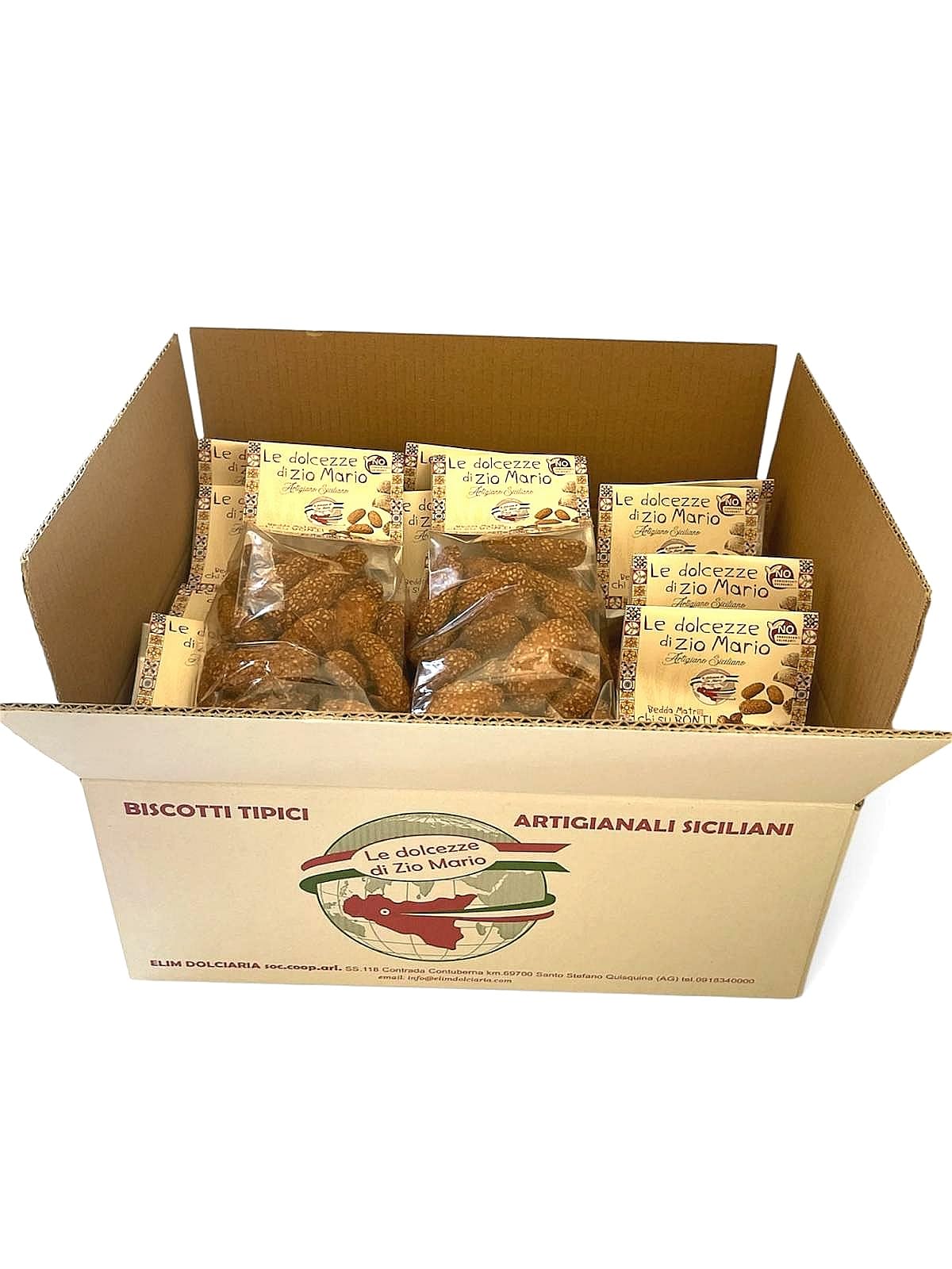 Biscotti al Sesamo Siciliani 300g-Le Dolcezze di Zio Mario-Pacco da pz.14