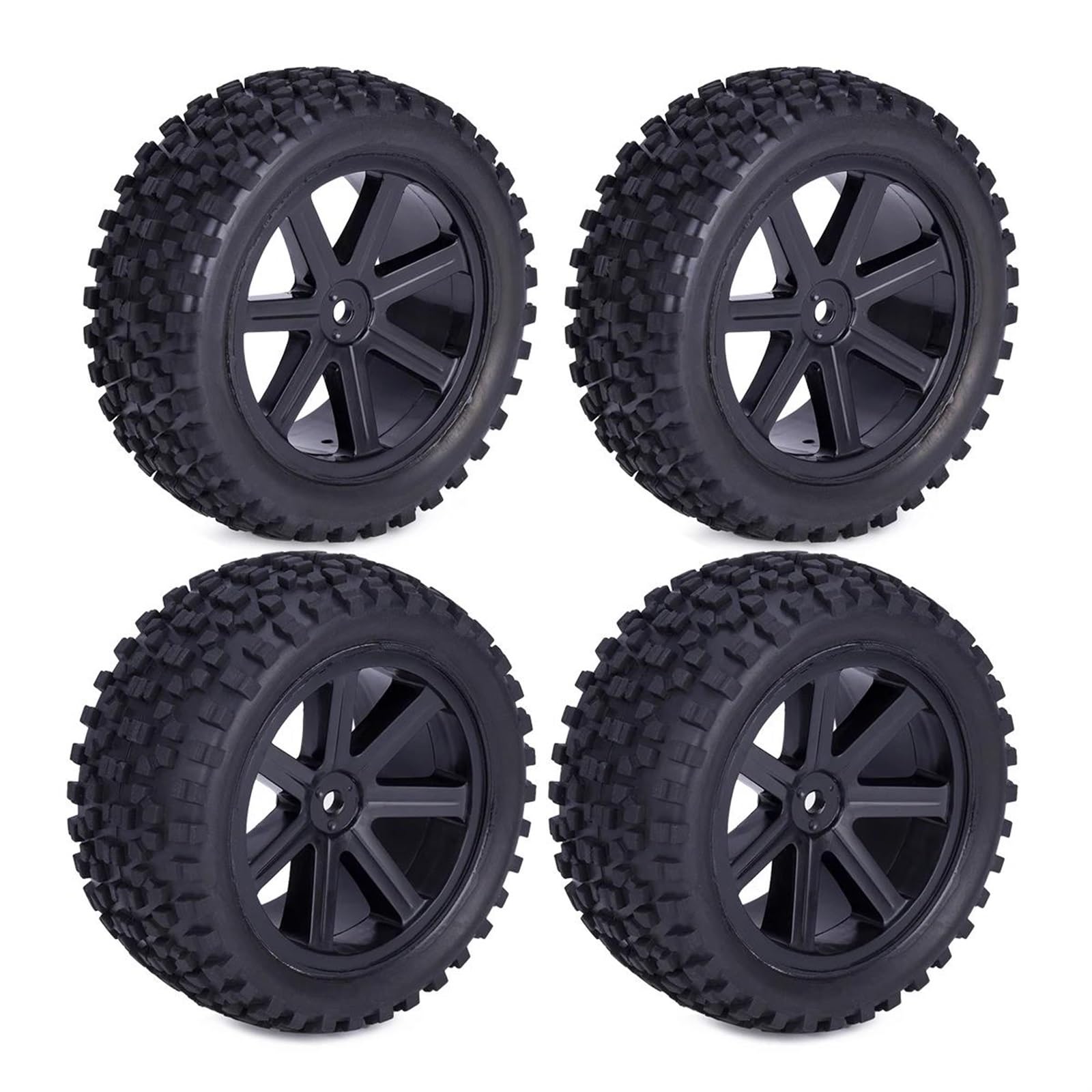 Neumáticos Coche RC Compatible con Wltoys para Redcat para HPI para HSP para Tamiya Todoterreno para Neumáticos para Buggy 1/10 RC Car Ruedas Delanteras Y Traseras Bujes Hexagonales De 12 Mm