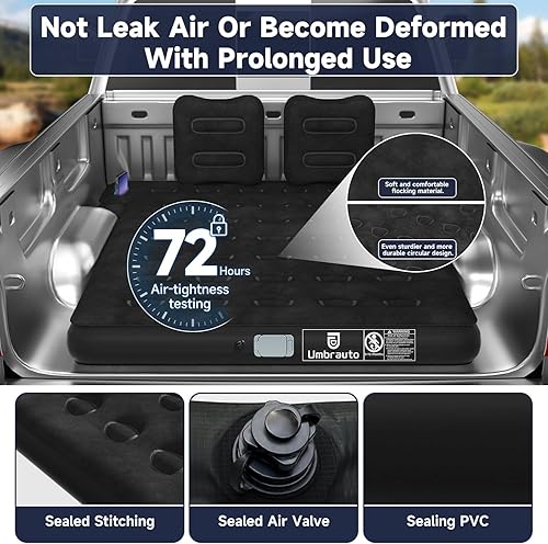 Miniatura 3 de Umbrauto Colchón de aire inflable para automóvil, colchón de aire para SUV, asiento trasero, colchón de campamento para dormir, colchón para viajes,