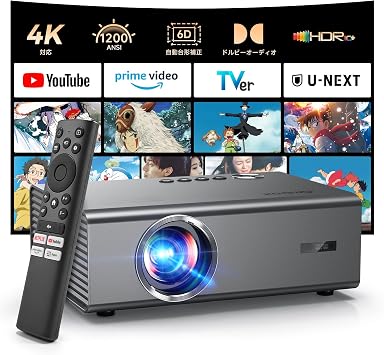iSinbox Home Projector, 2026 Improved Model, 1200ASNI, 4K Compatible, Home Projector, Compact, Ceiling Projection, High Brightness, 1080P, AI Auto Focus, 6D & 6P Automatic Trapezoid Correction, 300 Inches, Large Screen, Wi-Fi 6, Bluetooth 5.3, Home Theater, Netflix, PSE Certified /DVD/PS unit. HDMI connection, great gift idea, gray