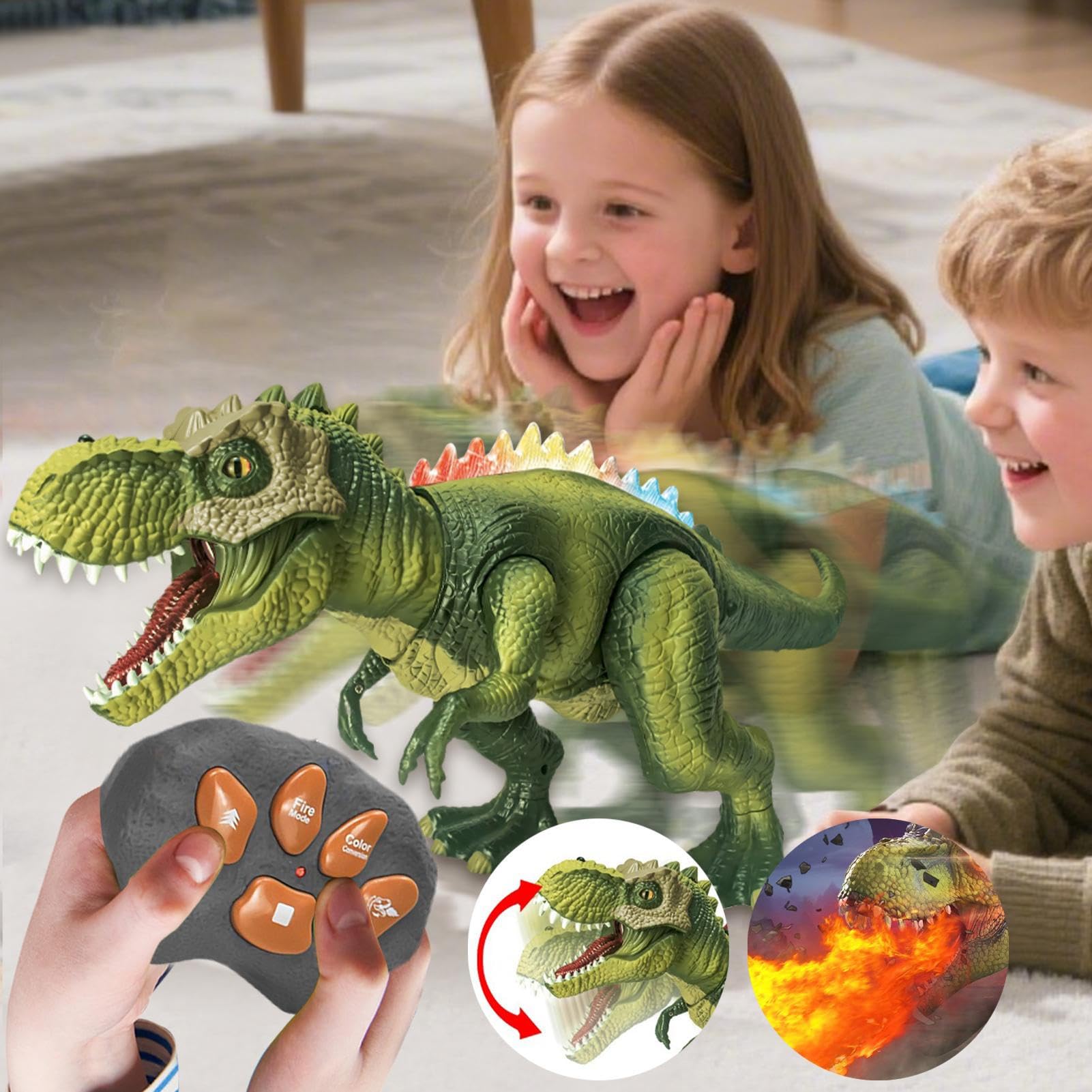 Dinosauro RC Animale Camminante Luminoso Con Spruzzo D'Acqua