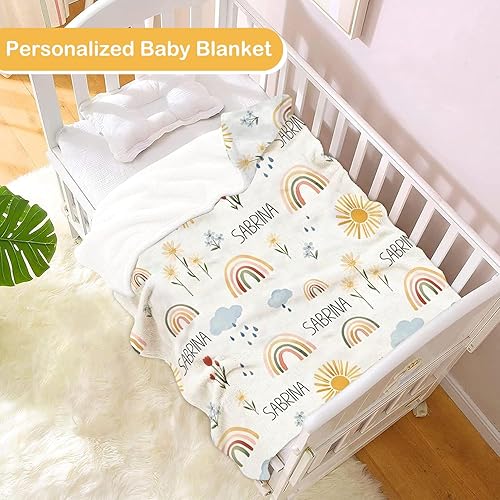 Miniatura 2 de UJDUYSD Manta de bebé personalizada para niñas, manta de bebé personalizada con nombre, suave y acogedora manta personalizada con nombre para niños,