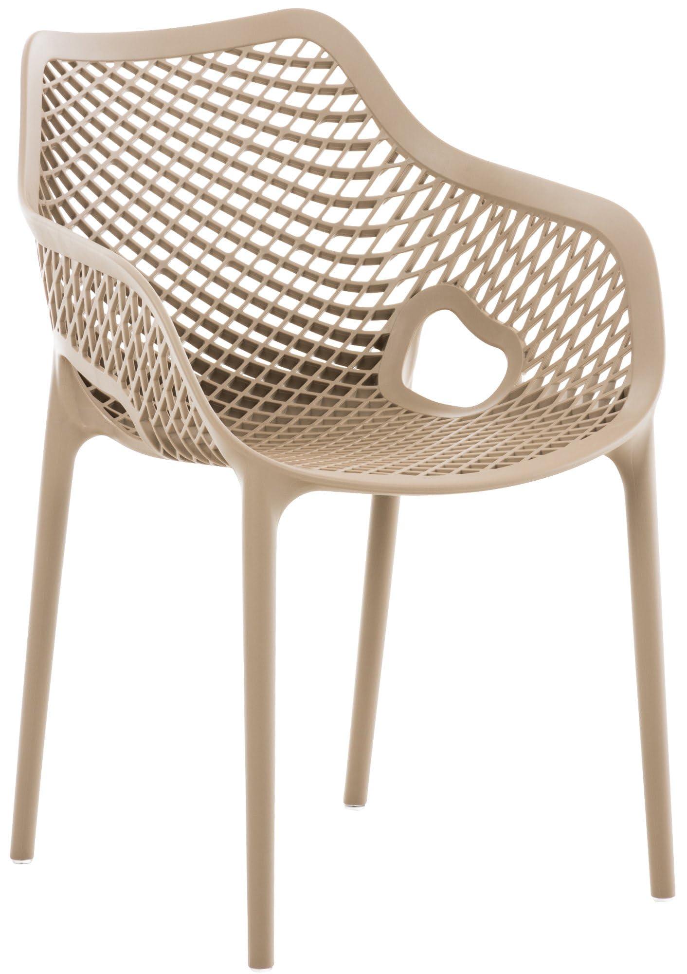 CLP Gartenstuhl/Terrassenstuhl, wetterfest, stapelbar, modernes Design, Kunststoff, Armlehnen, Rückenlehne Nicht verstellbar, Air XL, Farbe:Schlamm