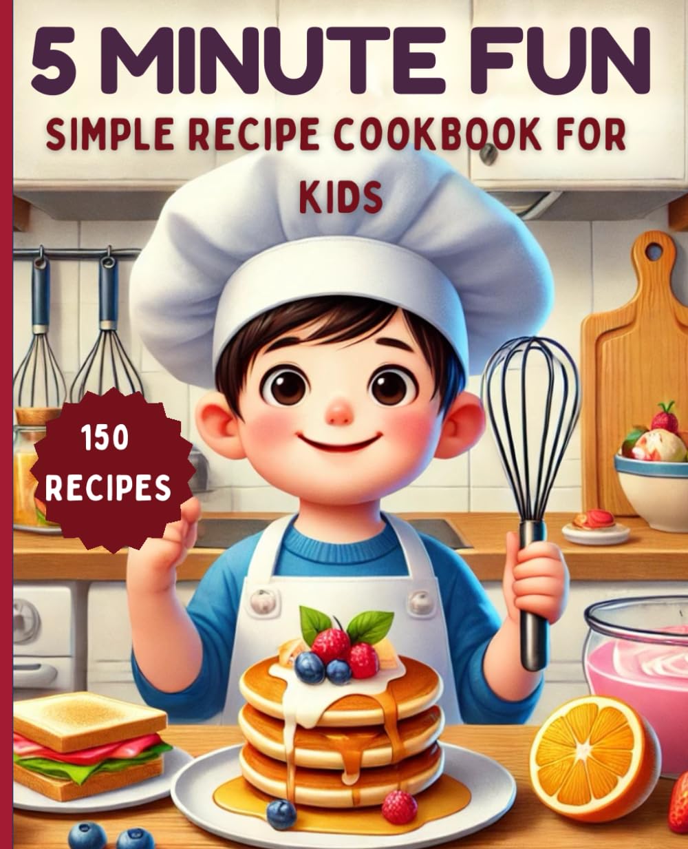 5 Minute Fun Simple Recipes Cookbook For Kids: 150 Cooking Recipes
