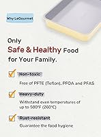 Vista 4 de LeGourmet Bandeja rectangular antiadherente para hornear de 9 x 13 pulgadas, revestimiento de cerámica, no tóxico, acero aluminizado resistente a