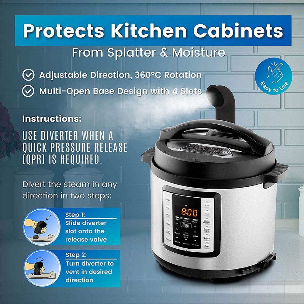 Lyzeous Lid Stand,Silicone Lid Holder,1 x Release Diverter,for Ninja Foodi Pressure Cooker/ 8 Qt