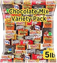 Chocolate Assorted Bulk Candy Variety Pack 5lb - Mini Chocolate Bars, Milk & Dark Chocolate Mix - Individually Wrapped Bulk Candy for Office Snacks, Party Favors and Treat Bags