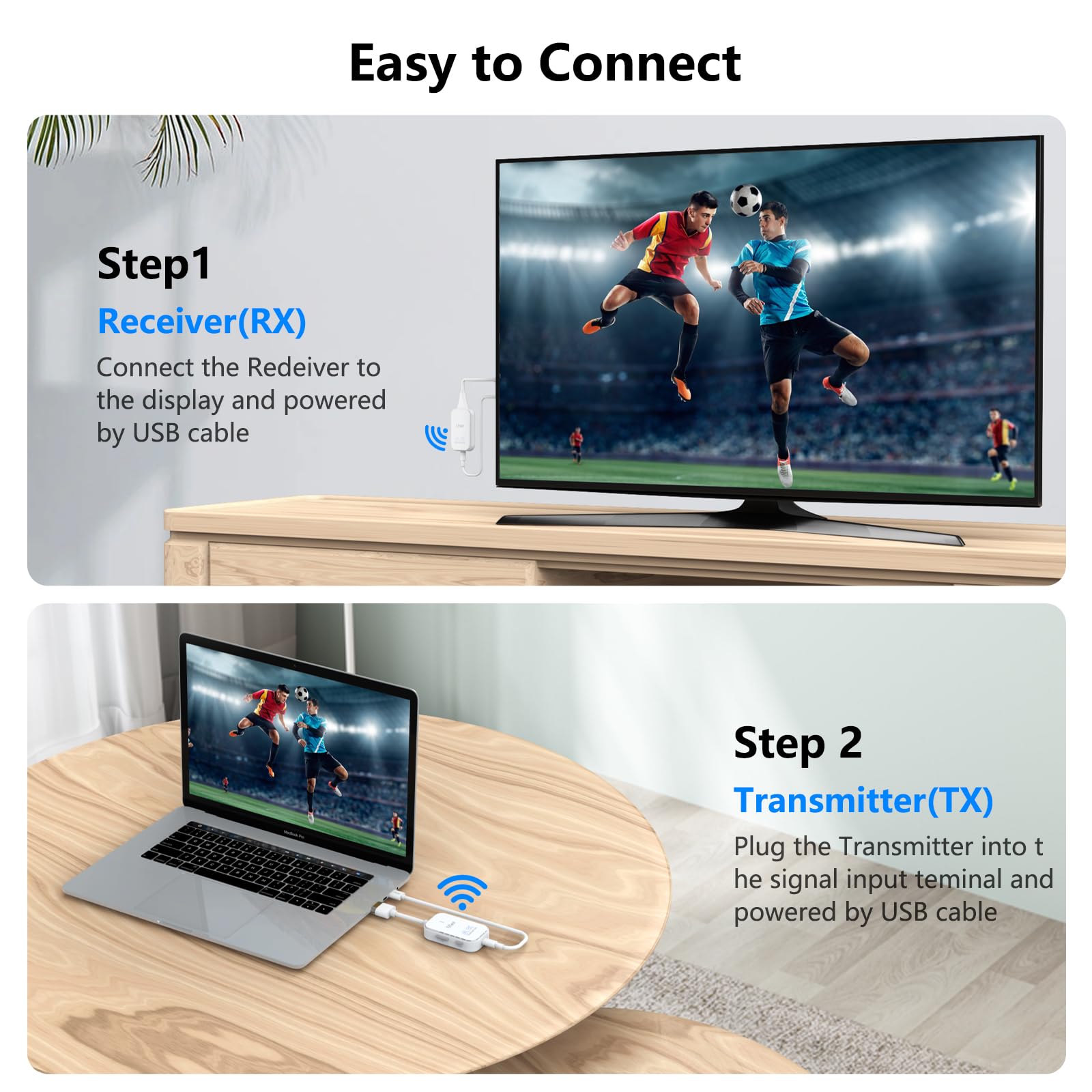 Wireless HDMI Transmitter And Receiver 4K, Binken 820FT/250m Wireless