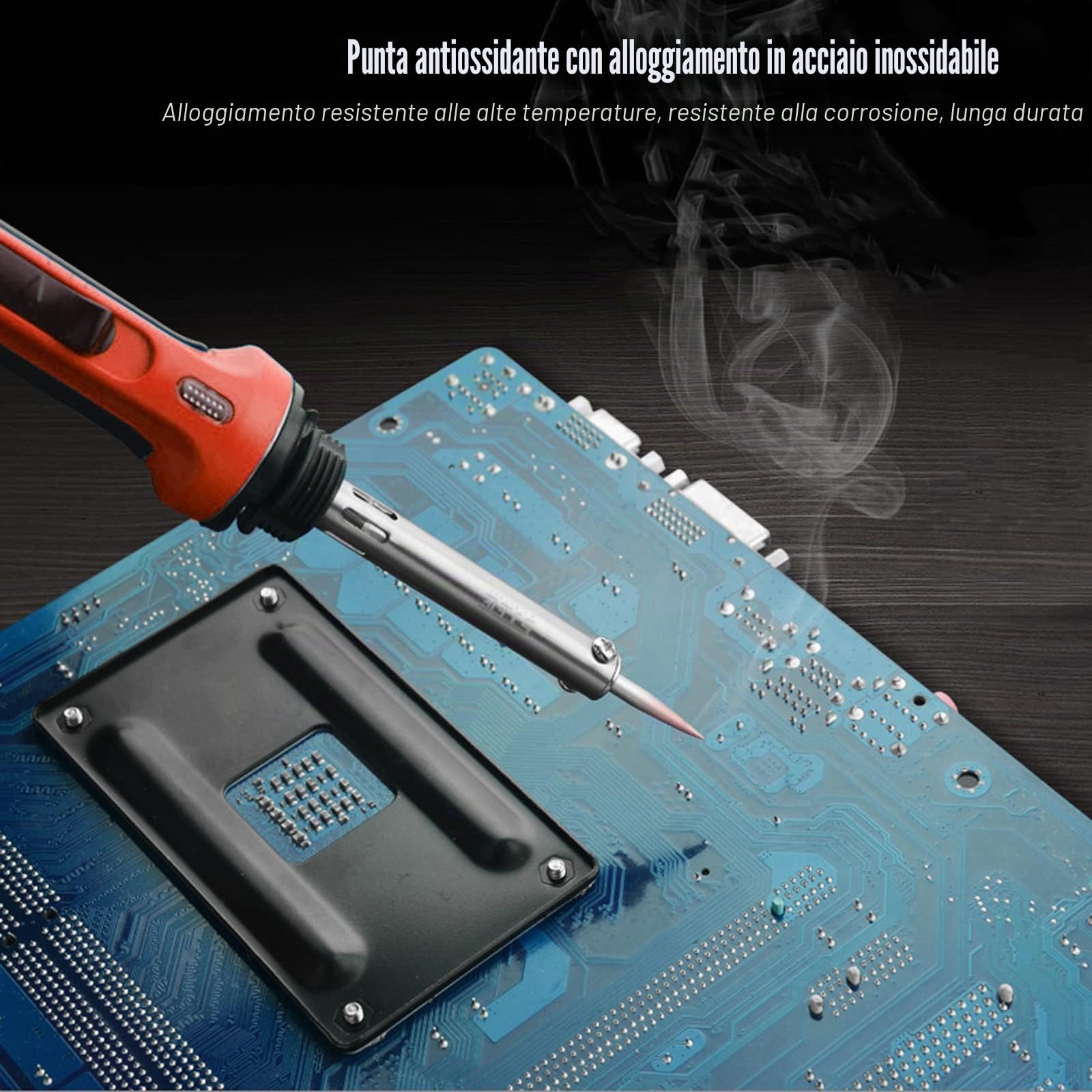 Saldatore in plastica 100W Multifunzione 3 Velocità Plastica con 4 Punte di Saldatura Staffa per Ferro Caldo Rete Patch Spazzola Metallo