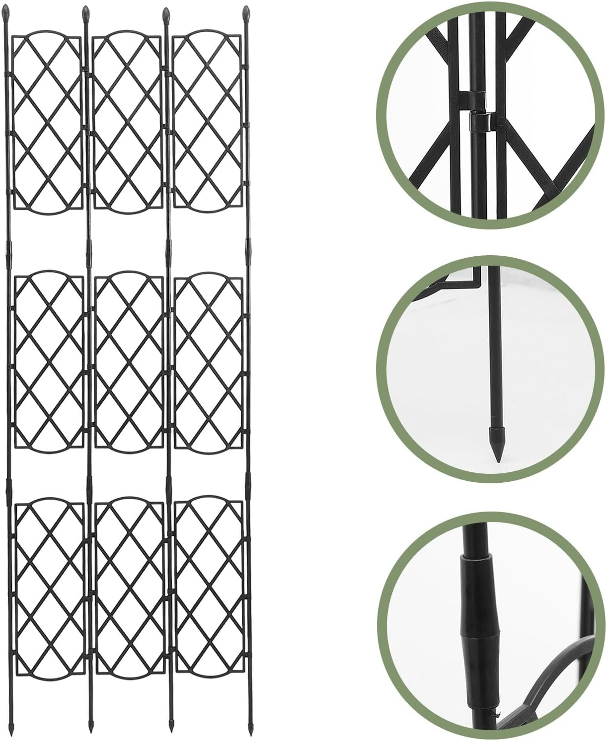 TEHAUX Garden Trellis Climbing Frame for Indoor Outdoor Plants Metal Plant Support Rack for Vines Roses Peas Climbing Screen for Healthy Growth and Weather Protection
