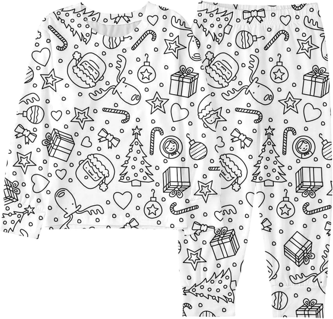 Colorable Pants Set for Kids Christmas DIY Hand Painted Coloring Outfit