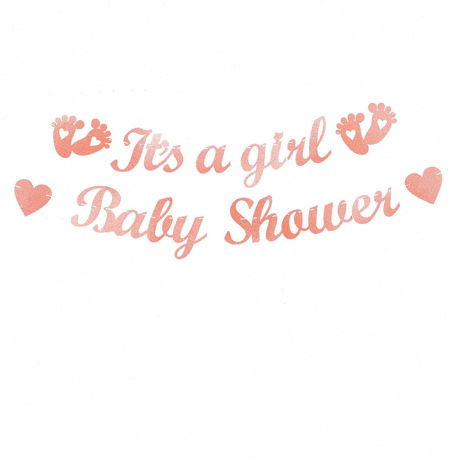 bng-bng It's a Girl Baby Shower Banner Bunting for Baby Girls Shower Party Decorations for Gender Reveal Decoration Photo Props Backdrop Supplies Rose Gold