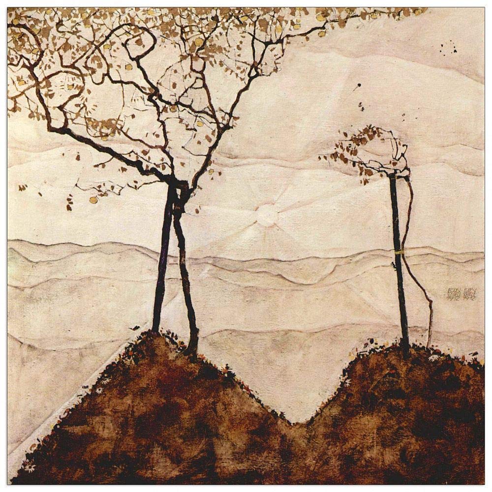 Panneaux décoratifs Schiele Egon tableau automne bois 50x50 cm