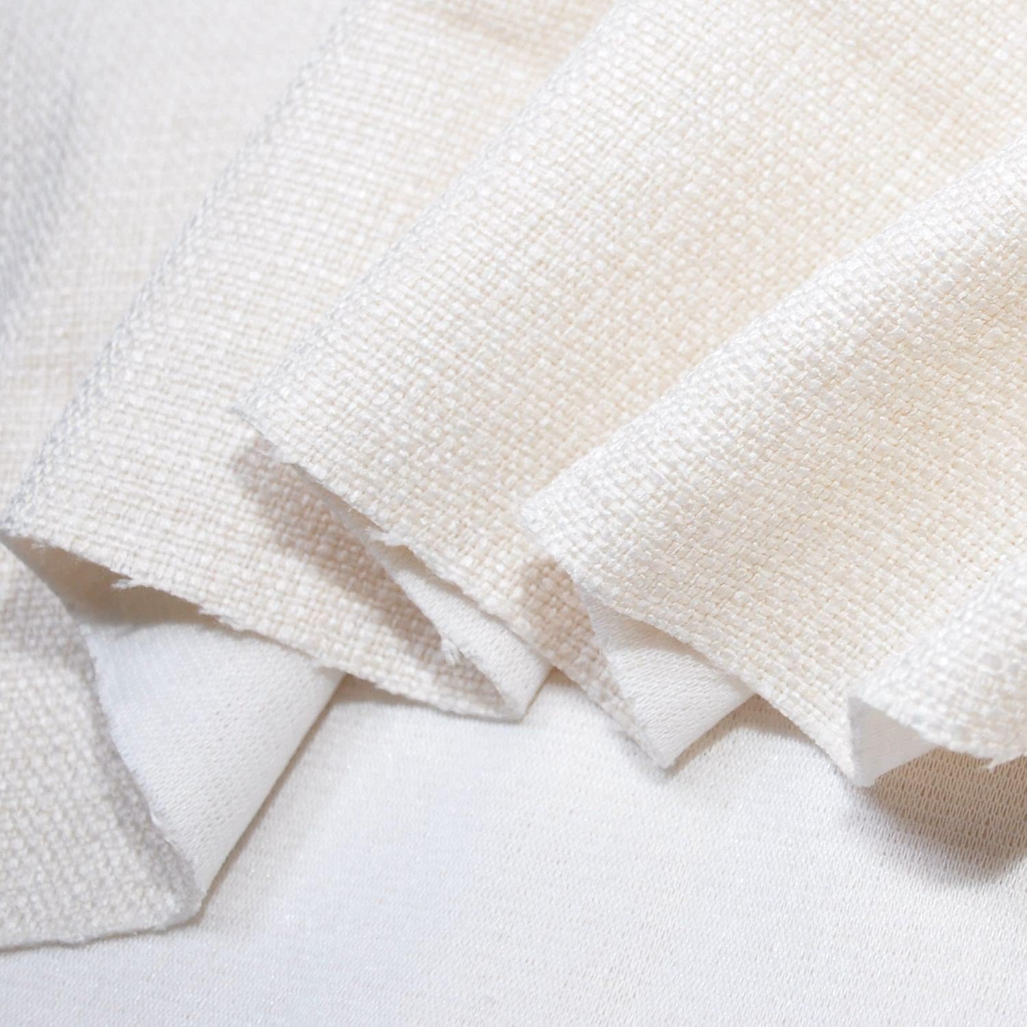 Yutong 9OZ Polyester Upholstery Fabric Solid Ivory By The Yard