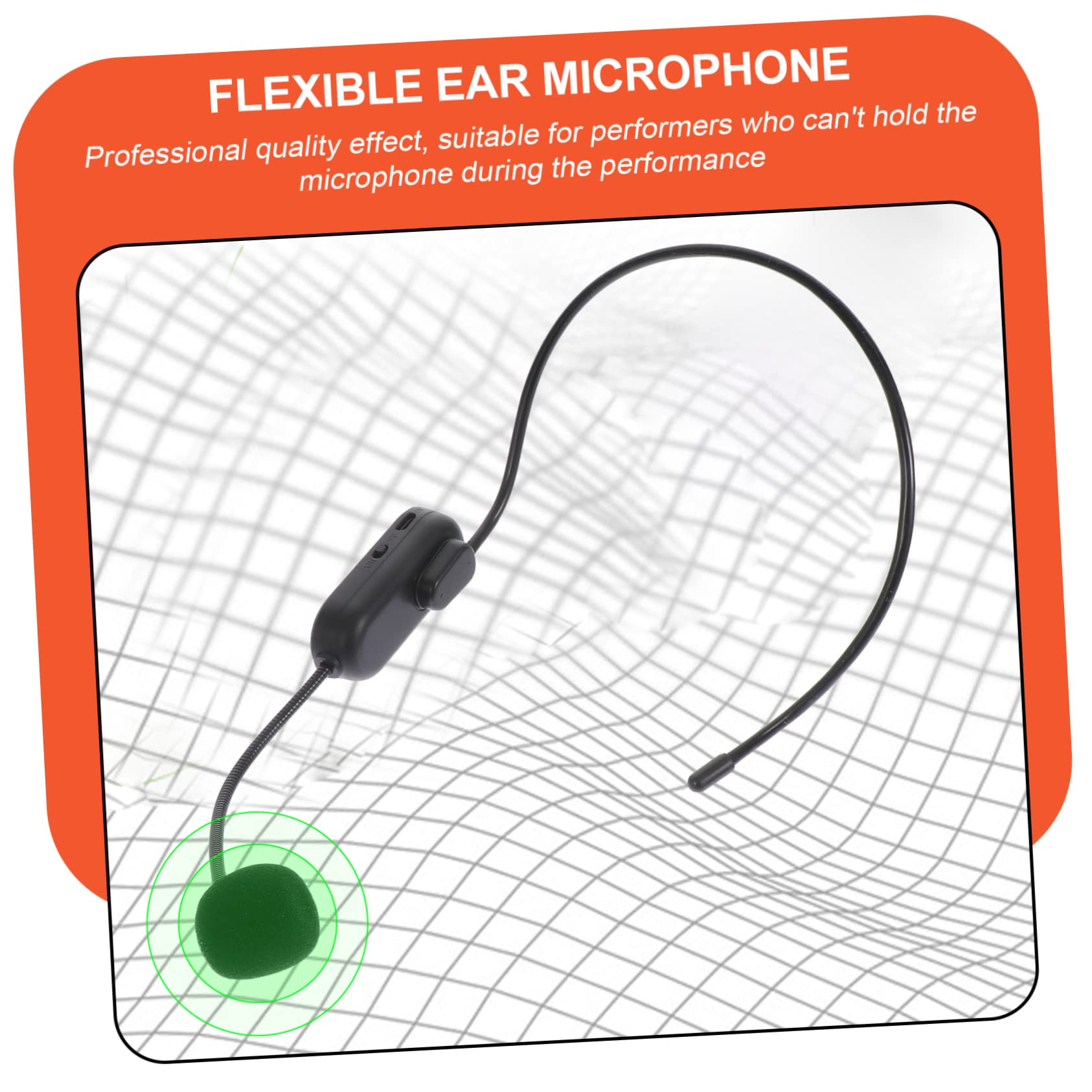 Toddmomy Micrófono Inalámbrico UHF De Diadema Negro Conector 3,5 Mm y Adaptador 6,35 Mm, Gancho para Oreja, para Amplificador De Voz y Uso Portátil