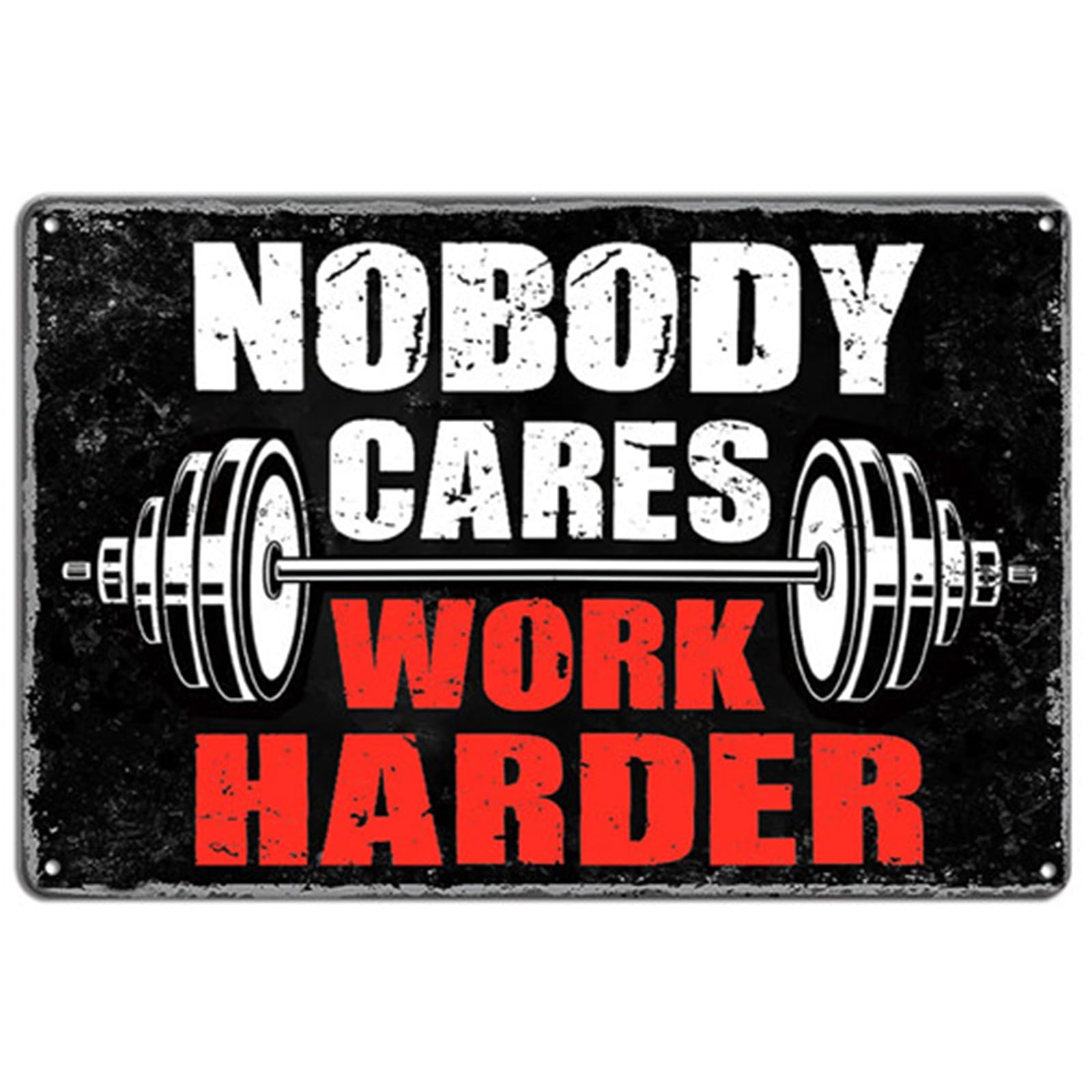 SMAZDFXX Gym Posters For Home Gym Motivational Wall Art Decor Gym Room Tin Sign Nobody Cares Work Harder Sign Gym Metal Signs Boxing Poster Funny Garage Work Signs Motivation Workout Posters 8"x12"