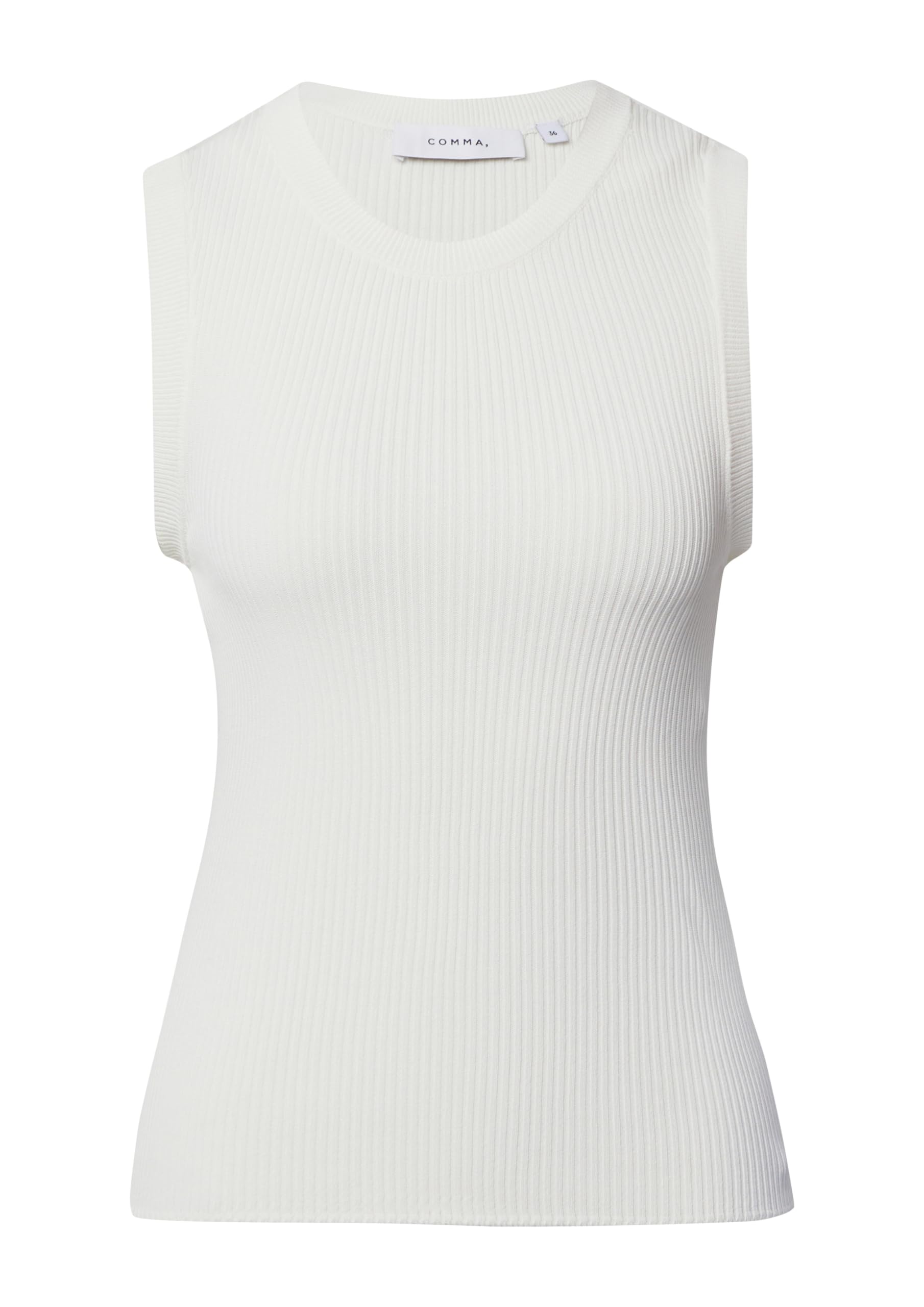Comma Geripptes Stricktop aus Viskosemix im Slim Fit
