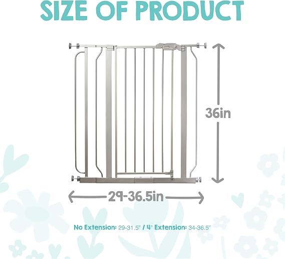 Regalo Safety 36 Extra Tall Baby Gate, Bottom of Stairs & Doorways