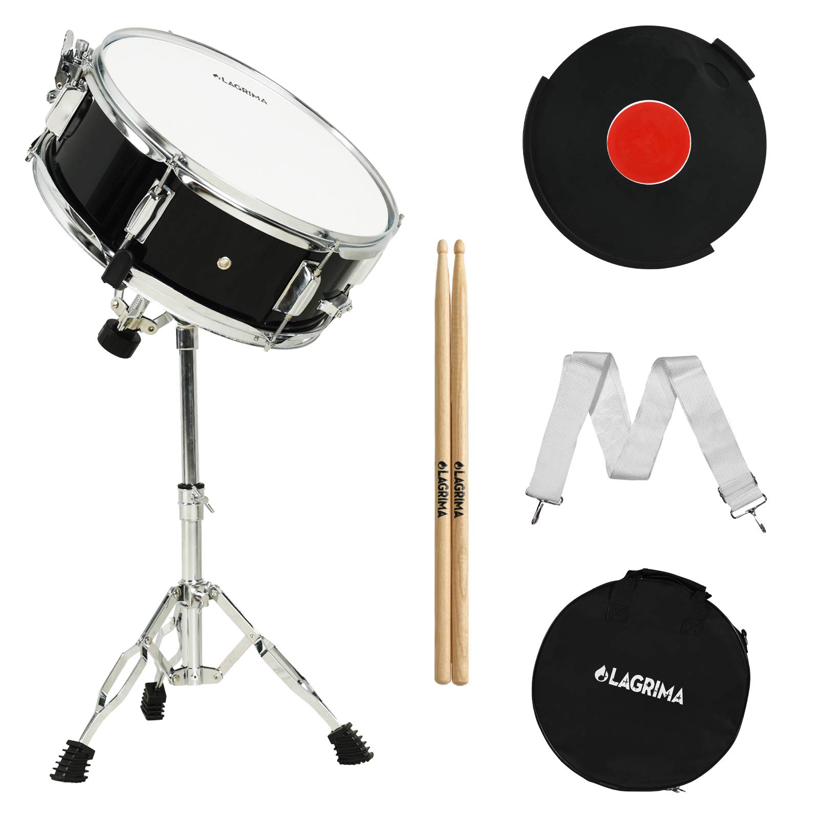 Buy LAGRIMA 14X5.5 inch Poplar Wood Snare Drum Set for Kids, Students